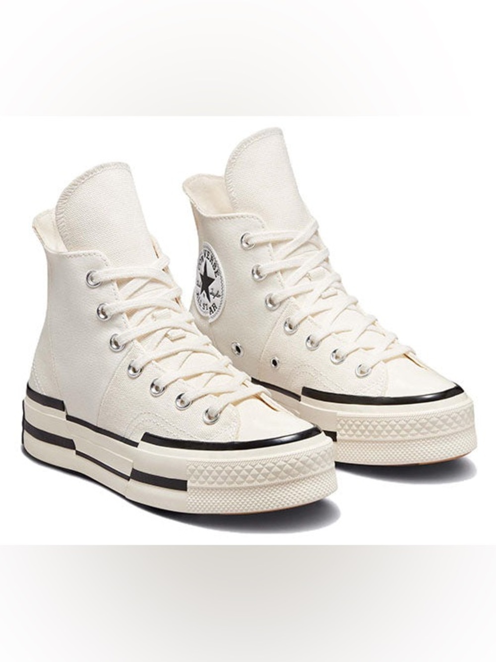 Converse Chuck 70 Plus Egret High-Top Platform Sneakers